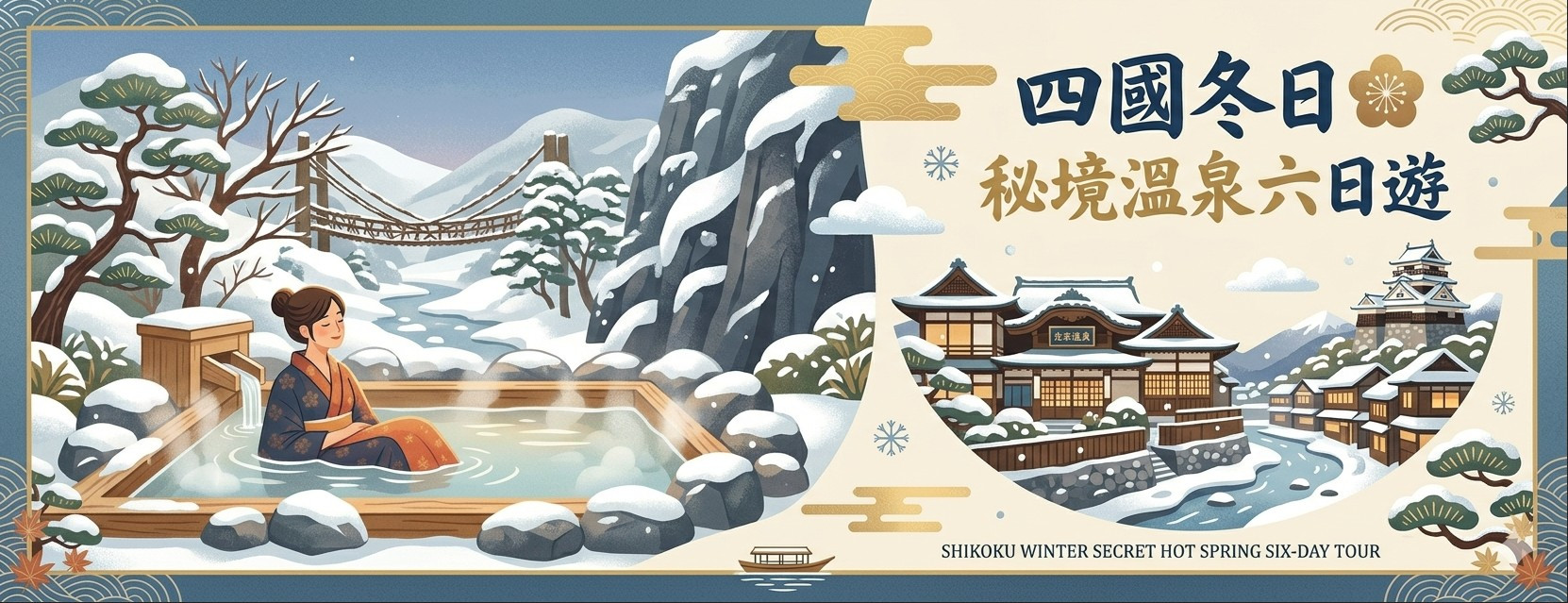 四国冬日秘境温泉六日游