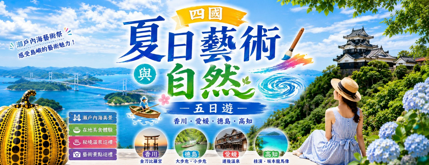 四國夏日藝術與自然五日遊